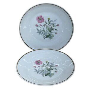 2 Richard Ginori Primavera Pink Floral Salad Plates Italy 8"